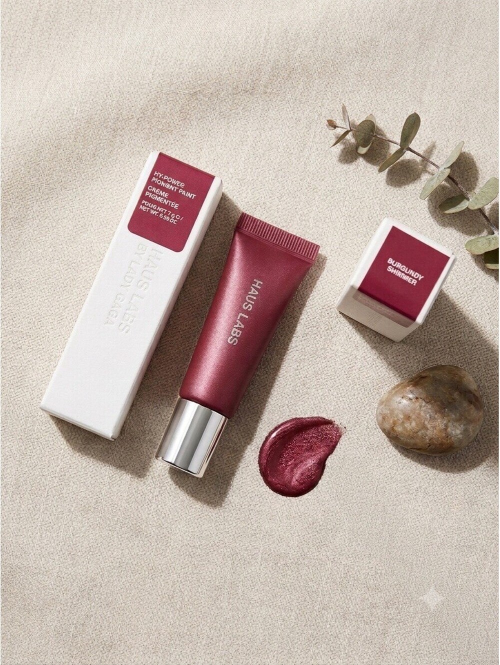 Haus Labs By Lady Gaga Hy-Power Pigment Paint Burgundy  Shimmer Set Of 2 ~ NIB